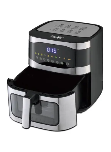 1800W 9L Multifunctional Bottom Heating Air Fryer With Touch Control, Visual Window, LED Display, Temperature Control, &amp; 10 Presets For French Fries, Wings, Vegetables, Toaster &amp; Many Other SF-1041