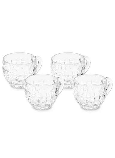 160ml 6 Pcs Elegant Round Glass Mugs With Comfortable Handle Suitable For Hot &amp; Cold Beverages ZB448 
