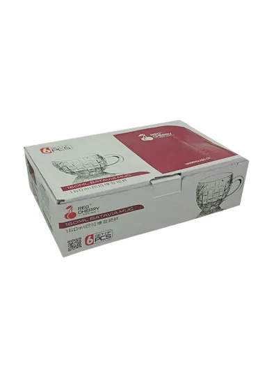 160ml 6 Pcs Elegant Round Glass Mugs With Comfortable Handle Suitable For Hot &amp; Cold Beverages ZB448 