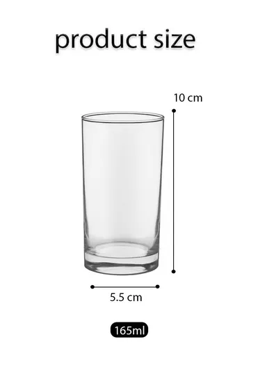 165ml 6 Pcs Round Transparent Glass Cups for Hot &amp; Cold Beverages 1201