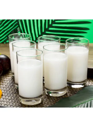 165ml 6 Pcs Round Transparent Glass Cups for Hot &amp; Cold Beverages 1201