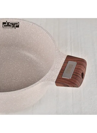 7 Pcs 20/24/28/28cm Casserole Non-Stick Die-Casting Set with 3 Lids CA005-S01 - Beige