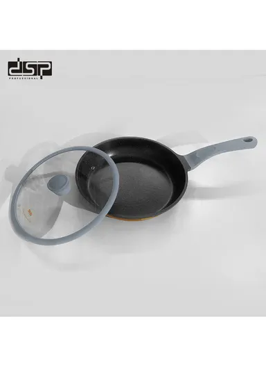 7Pcs 18/20/24cm Non-Stick Coating Casserole Cookware Set &amp; 24cm FryPan with 3 Glass Lids Suitable For All Electric Stove CA002-S02- Orange