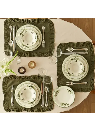 24 Pieces Julia Stoneware Dinner Set - Green
