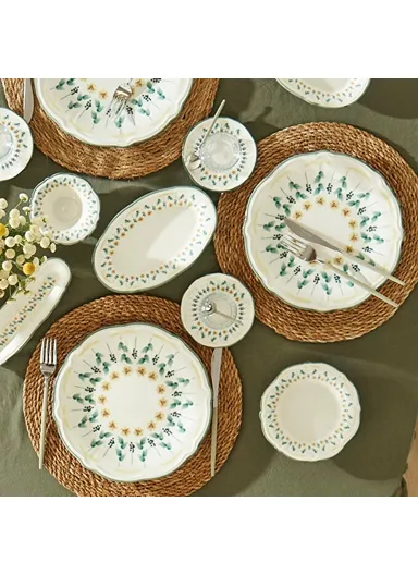 26 Pieces Adelina Stoneware Breakfast Set - Green