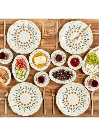 26 Pieces Adelina Stoneware Breakfast Set - Green