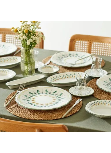 26 Pieces Adelina Stoneware Breakfast Set - Green