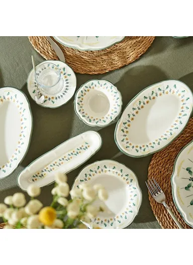 26 Pieces Adelina Stoneware Breakfast Set - Green