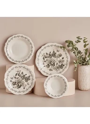 24 Pieces Isabella Stoneware Dinner Set - Green