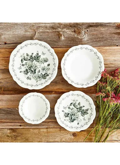 24 Pieces Isabella Stoneware Dinner Set - Green