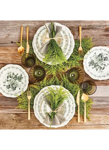 24 Pieces Isabella Stoneware Dinner Set - Green