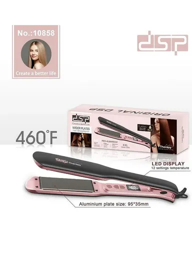 WIDER PLATES Professional Hair Straightener PRO-ALUMINUM PLATES 40-60W 10858