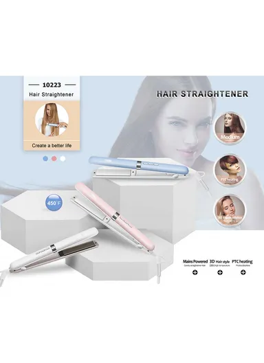 40W Professional Hair Straightener with LED Display &amp; Adjustable Temperature 10223 - Blue