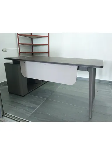 Durable MDF + Metal L-Shaped Desk With Side Cabinet Easy Assembly &amp; Maximum Space Utilization For Office, Study &amp; Gaming (L180 x W150 x H76)cm