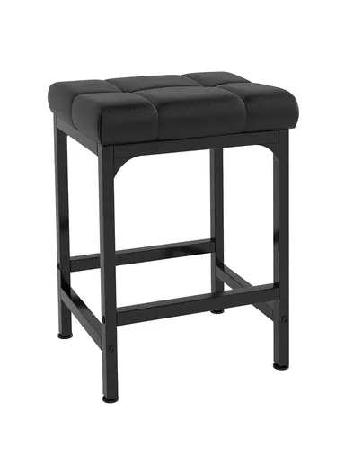 Rectangle PU + Metal seat stool with High-Density Foam Cushion, Durable Metal Frame &amp; Space-Saving Design (W47 x D33 x H60)cm