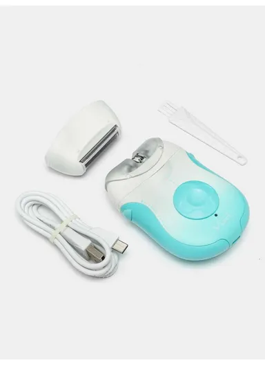 600mAh Rechargeable 2-Speed Settings Professional Lady Epilator 2in1 V-727- Blue