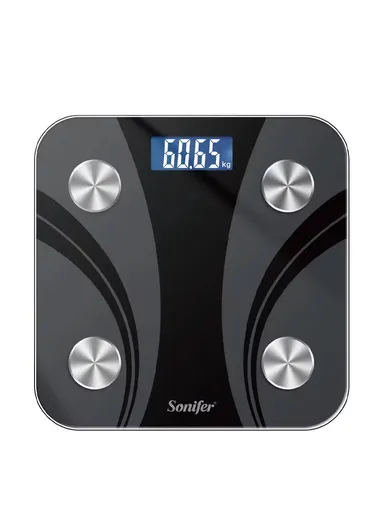 180kg Max Load Smart Digital Body Fat Scale with Multi-Body Analysis &amp; LCD Display SF-1916 (L28 x W28)cm - Black / Style 2