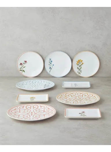 Calypso Porcelain Breakfast And Presentation Set 18 Pieces 6 Persons Colorful