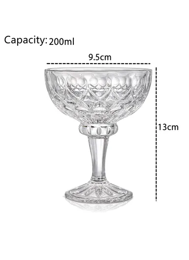 200ml 6Pcs Ice Cream Clear Crystal Glass Bowls for Fruit, Sundae, Snack &amp; Cocktail