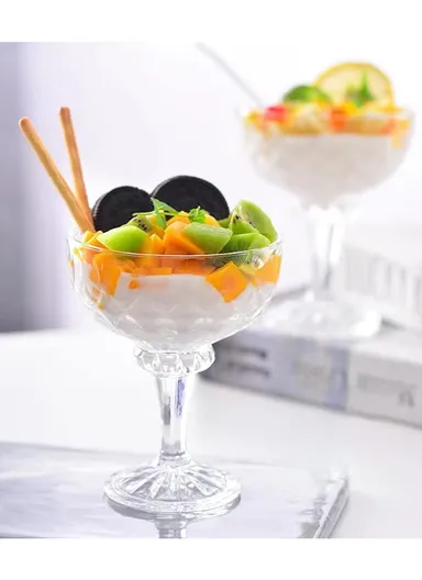 200ml 6Pcs Ice Cream Clear Crystal Glass Bowls for Fruit, Sundae, Snack &amp; Cocktail