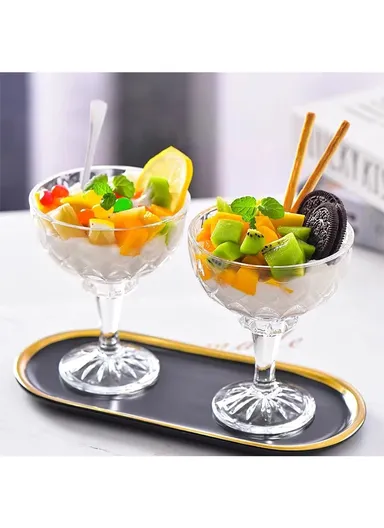 200ml 6Pcs Ice Cream Clear Crystal Glass Bowls for Fruit, Sundae, Snack &amp; Cocktail