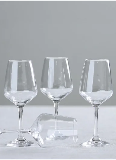 360ml 6Pcs Elegant &amp; Smooth Beverages Goblet Glass with Long Stem &amp; Narrow Rim BM4035