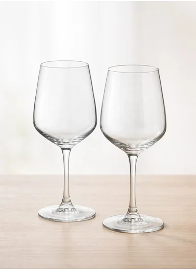 360ml 6Pcs Elegant &amp; Smooth Beverages Goblet Glass with Long Stem &amp; Narrow Rim BM4035