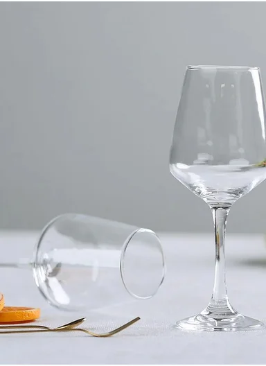 360ml 6Pcs Elegant &amp; Smooth Beverages Goblet Glass with Long Stem &amp; Narrow Rim BM4035