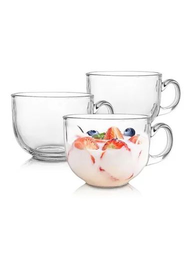 3pcs 470ml Glass Cups, Durable &amp; Stylish Drinkware for Everyday Use BMDP01