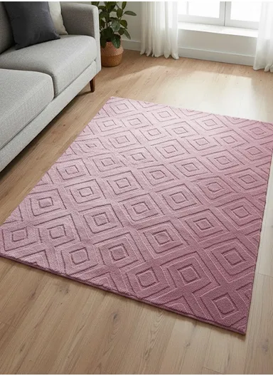 120x180cm Anti-Slip Luxurious Rabbit Fur Shaggy Rug Cozy, Soft &amp; Modern Decor - Pink