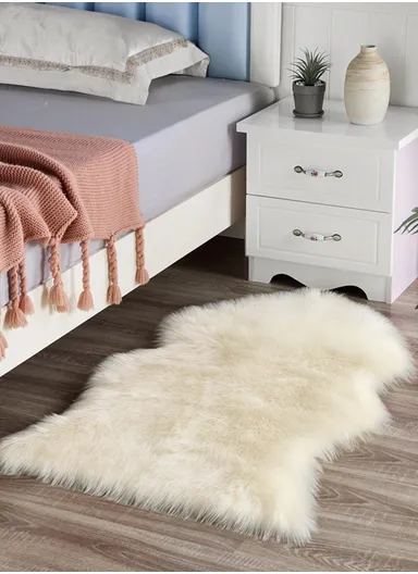 60x90cm Anti-Slip Modern Shaggy Mat With Long Hair - Off-White