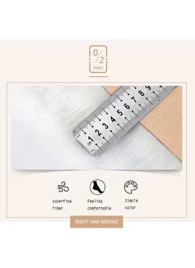 60x90cm Anti-Slip Modern Shaggy Mat With Long Hair - Off-White