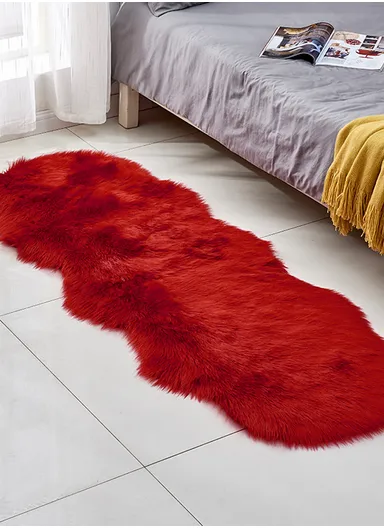 60x180cm Anti-Slip Modern Shaggy Mat With Long Hair - Red