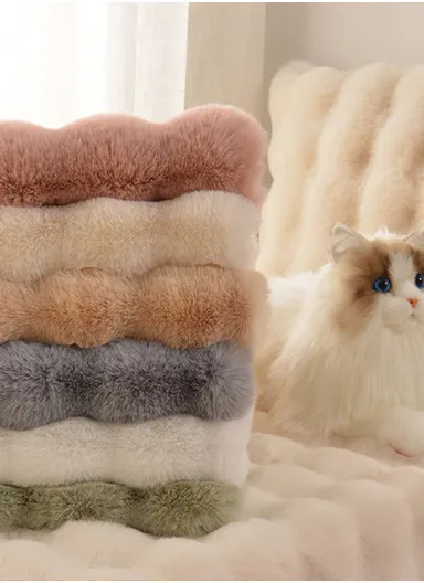 90cm Anti-Slip Modern Round Waffle Washable Faux Fur Rug - White