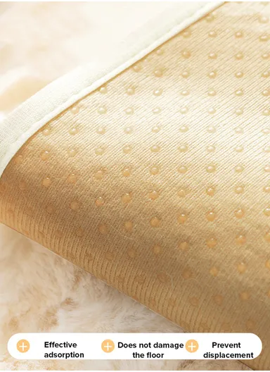 90cm Anti-Slip Modern Round Waffle Washable Faux Fur Rug - Pink