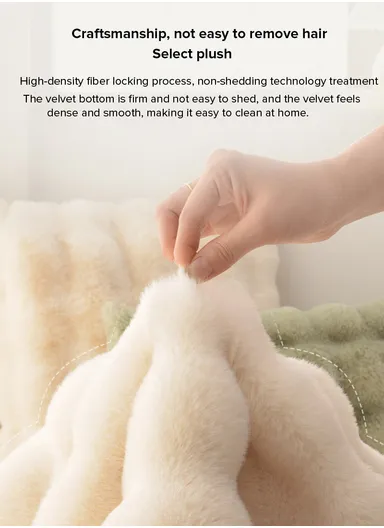 120cm Anti-Slip Modern Round Waffle Washable Faux Fur Rug - Off-White