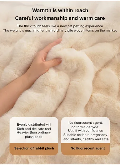 120cm Anti-Slip Modern Round Waffle Washable Faux Fur Rug - Off-White