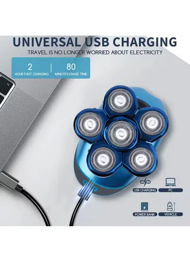 8W 600mAh Electric Rotation Shaver 4D Floating Waterproof with USB Rechargeable &amp; Working time 80 Minutes 60105