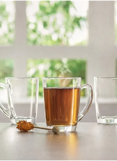 200ml 6PCS Elegant Set Glass Cups With Comfortable Grip For Various Types of Beverages BM21307