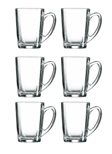 200ml 6PCS Elegant Set Glass Cups With Comfortable Grip For Various Types of Beverages BM21307
