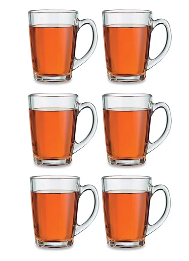 200ml 6PCS Elegant Set Glass Cups With Comfortable Grip For Various Types of Beverages BM21307