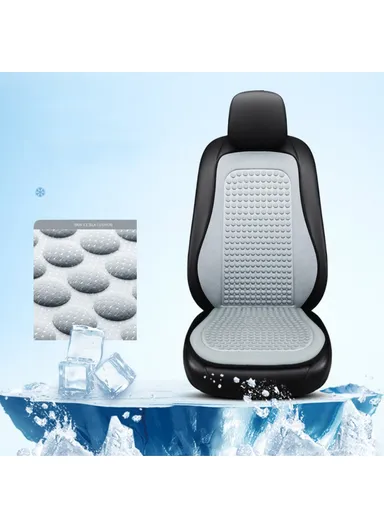 2 Sets Car Front Seat Cover + Backrest Pad Cool Breathable Fatigue Relief Vehicle Seat Pad - Grey