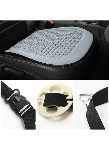 2 Sets Car Front Seat Cover + Backrest Pad Cool Breathable Fatigue Relief Vehicle Seat Pad - Blue
