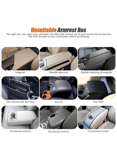 PU Leather Car Armrest Box Cover Pad Auto Center Armrest Box Protective Mat (L35 x W20)cm - Rose