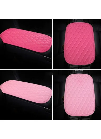 PU Leather Car Armrest Box Cover Pad Auto Center Armrest Box Protective Mat (L35 x W20)cm - Purple