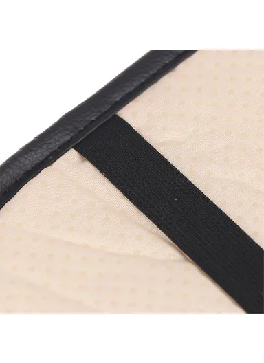 Anti-slip PU Leather Car Armrest Pad Vehicle Armrest Box Decorative Mat With Rose Flower Decor  - Black