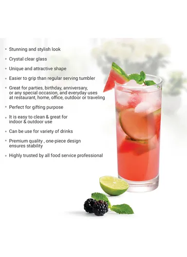 6pcs 340ml Glass Tumblers, Perfect for Everyday Use &amp; Stylish Table Setting BMHS6H112 