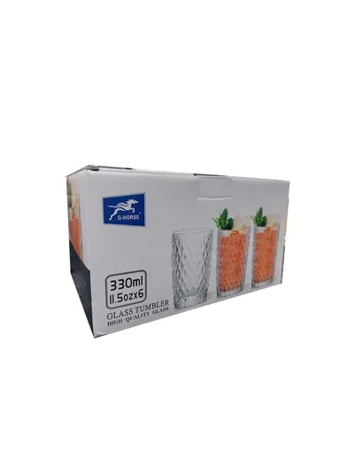 330ml 6Pcs Transparent Smooth &amp; Elegant Glass Cups for Various Beverages BM04612LX