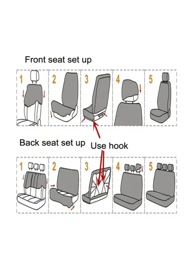 9 Pcs/Set Universal PU Leather Full Set Car Seat Cover, Seat &amp; Cushion Protector for Cars &amp; SUV- Black &amp; Pink