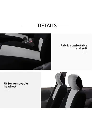 9 Pcs/Set Universal PU Leather Full Set Car Seat Cover, Seat &amp; Cushion Protector for Cars &amp; SUV- Black &amp; Pink